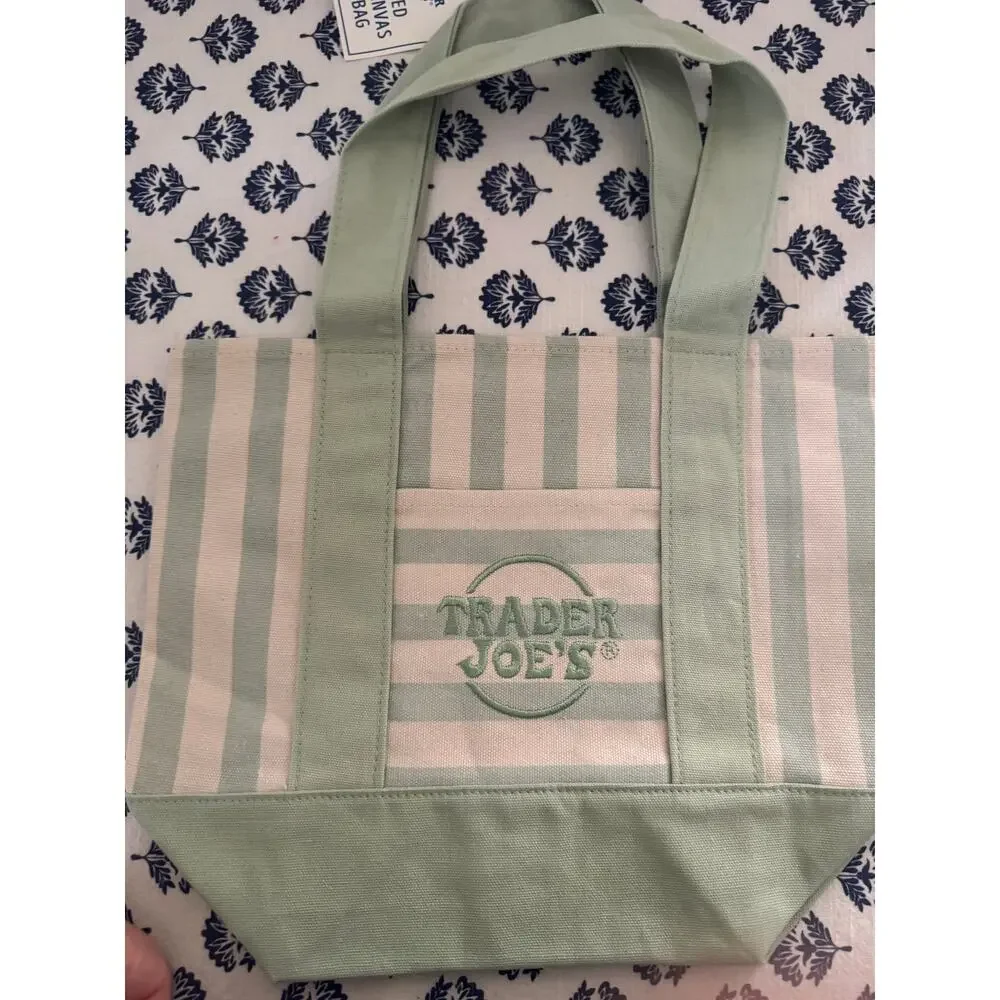 Disney Ariel Green Striped Custom Made Trader Joes Mini Tote